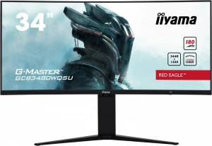 IIYAMA Monitor 34 cale GCB3480WQSU-B1 VA,UWQHD,180HZ,0.4ms,1500R(Curved),   2xHDMI,2xDP,2xUSB 3.2,2x3W,HDR400,HAS(110mm),VESA(100x100mm)
