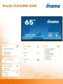 IIYAMA Monitor 65 cali ProLite TE6512MIS-B3AG 40pkt,IPS,4K,24/7, 7H,WiFi,VGA,HDMI,USB-c,Bluetooth,metal,8ms,Vesa,2x16W 333810