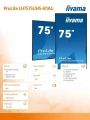 IIYAMA Monitor 75 cali LH7575UHS-B1AG, 24/7,IPS,ANDROID.11,4K,500cd/m2,WiFi,3xHDMI,DP,Daisy/Chain,2xUSB,2x10W,RJ45,iiSignage2,FailOver,SDM,4GB/32GB,me 335322