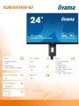 IIYAMA Monitor 24 cale XUB2497HSN-B2 IPS, USB-C Dock, HDMI, DP, 300cd, Pivot, HAS /5y/ 339967
