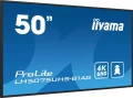 IIYAMA Monitor 50 cali LH5075UHS-B1AG,24/7,VA,ANDROID.11,4K,3xHDMI,DP,RJ45,  2xUSB,2x10W 341309