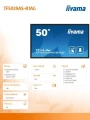 IIYAMA Monitor 50 cali TF5039AS-B1AG, VA,4K,HDMIx2,DP,RJ45,3xUSB,2x10W,      ANDROID,24/7,IP65 341581