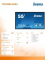 IIYAMA Monitor 55 cali TF5539AS-B1AG,IPS,4K,HDMIx2,DP,RJ45,3xUSB,2x10W,      ANDROID,24/7,IP65 341597