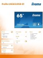 IIYAMA *IIYAMA 65'LH6565UHSB-B1, 24/7,IPS,ANDROID.11,4K,800cd, iiSignage2, SDM, 2x HDMI, DP, 2x USB,2x 10W, RJ45, WiFi, 4/32GB, PION/POZIOM, 400x4 341822