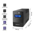 Qoltec Zasilacz awaryjny UPS | Monolith | 1000VA | 600W | LCD | USB |   RJ45 343897