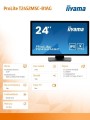 IIYAMA Monitor 24 cale T2452MSC-B1AG 10 PKT. POJ,IPS,HDMI,DP,2x1W,7H,2xUSB,  400cd/m2,AG-(Anti Glare) 345374