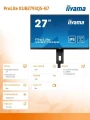 IIYAMA Monitor 27 cali XUB2793QS-B7,IPS,QHD,HAS(150mm),100Hz,300cd 346577