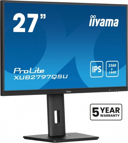 IIYAMA Monitor 27 cali XUB2797QSN-B2 IPS,QHD,USB-C Dock,HDMI /5y/