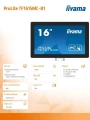 IIYAMA Monitor 15.6 cala TF1615MC-B1 IPS,pojemnościowa 10 punktów,450cd/m2,IP65,7H,HDMI,DP,VGA 347706