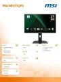 MSI Monitor PRO MP275QPG 27 cali LED/WQHD/Flat/100Hz/Black 351802