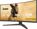 IIYAMA Monitor G-Master 34 cale GCB3486WQSCP-B1,VA,UWQHD,240HZ,0.4ms,1500R,HDR400,500cd,21:9,HDMI (2.1), USB-C dock 95W, RJ45, 2x5W, KVM,PiP 352420