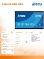 IIYAMA Monitor 65 cali TE6515A-B1AG IPS,4K,40pkt,550cd,DeepContrast-IR+,    HDMI x2,DP,USB-C, 2 x 20W, OPS Slot x1, 5xUSB, 2xRJ45,8-Array,EDLA, WiFi,P 354058