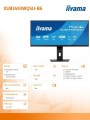 IIYAMA Monitor ProLite 34 cale XUB3493WQSU-B6 IPS,UWQHD,DP,2xHDMI,HAS,21:9,400cd,   120Hz,1000:1,1ms, USB HUBx4, 2x5W, 357577