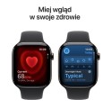 Apple Watch Series 11 GPS + Cellular, koperta 42 mm z tytanu w kolorze łupku, pasek sportowy w kolorze czarnym - rozmiar S/M 361430
