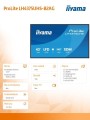 IIYAMA Monitor 43 cale LH4375UHS-B2AG,24/7,IPS,ANDROID.11,4K, WiFi,          iiSignage2, FailOver, EShare, 24/7, full daisy chain 361961