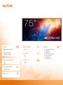 Optoma Monitor wielkoformatowy 75 cali N3751K matowy 24h/7,450cd/m2,USB-C,4K UHD (3840 x 2160),Android 11,Wifi+BT,OMS   kod producenta     H1F2C0GBW10 362199
