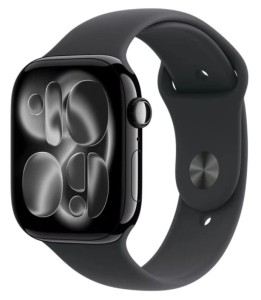 Apple Watch Series 11 GPS+Cellular koperta 42 mm z aluminium w kolorze onyksu, pasek sportowy w kolorze czarnym - rozmiar S/M