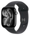 Apple Watch Series 11 GPS koperta 46 mm z aluminium w kolorze onyksu, pasek sportowy w kolorze czarnym - rozmiar M/L 364216