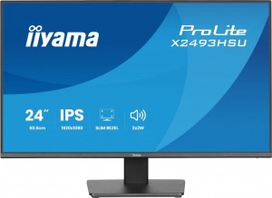 IIYAMA Monitor 24 cale X2493HSU-B1 IPS,FHD,HDMI,DP,120Hz, 1500:1, 2xUSB,    350cd, cienka ramka z 4 stron