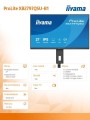 IIYAMA Monitor ProLite  27 cali XB2797QSU-B1 IPS,QHD,2xHDMI,DP,350cd,75Hz,1000:1,     USB HUB,x4 ((2x Type-A v.3.2 Gen 1 (5Gbps, 4.5W) 2x Type-C (5Gbp 366297
