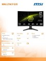 MSI Monitor 27 cali MAG 276CF E20 LED/FHD/Curved/200Hz/czarny 367110