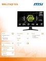 MSI Monitor MAG 274QF X24 27 cali LED/FHD/Flat/240Hz/czarny 367116