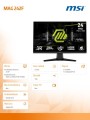 MSI Monitor MAG 242F     23.8 cala/LED/FHD/Flat/200Hz/Czarny 367348