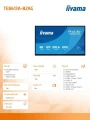 IIYAMA Monitor interaktywny 86 cali TE8613A-B2AG INFRARED,40pkt,IPS,4K,7H,500cd/m2,      WiFi,USB, ANDROID 14, Google EDLA,2x20W, UCHWYT ŚCIENNY 368074
