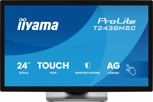 IIYAMA Monitor 24 cale T2438MSC-B2 IPS,FHD,DP,HDMI,2x2W,2xUSB,600(cd/m2),   10pkt.7H,IP1X(FRONT),PION/POZIOM