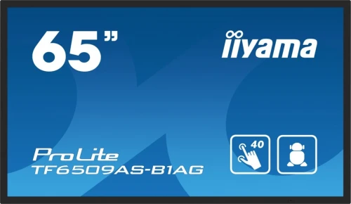 IIYAMA Monitor 65 cali TF6539AS-B1AG,IPS,4K,HDMIx2,DP,RJ45,3xUSB,2x10W,      ANDROID,24/7,IP65