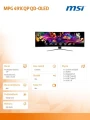 MSI Monitor MPG 491CQP QD-OLED 49 cali/LED/QD-OLED/Zakrzywiony/144Hz/Czarny 368905