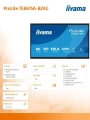 IIYAMA Monitor interaktywny 86 cali TE8615A-B2AG IPS,4K,40pkt,550cd,DeepContrast-IR+,    HDMI x2,DP,USB-C, 2 x 20W, OPS Slot x1, 5xUSB, 2xRJ45,8-Array 369305