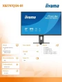 IIYAMA Monitor 27 cali XB2797QSN-B1 IPS/3.7 megapixel QHD, HAS150/ 350cd/1ms/HDMI/Displayport, USBC DOCK 65W, 4USB HUB, RJ45 369573