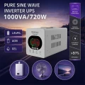 Qoltec Zasilacz awaryjny UPS Pure Sine Wave | 1000VA/720W | Przetwornica12/230V z AVR | LCD | LiFePO4 AGM GEL 370256