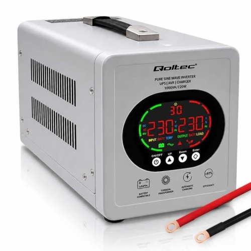 Zasilacz awaryjny UPS Qoltec 1000VA/720W | Przetwornica 12/230V z AVR