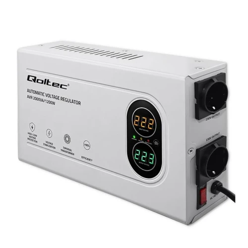 Stabilizator napięcia AVR Qoltec 2000VA | 1200W