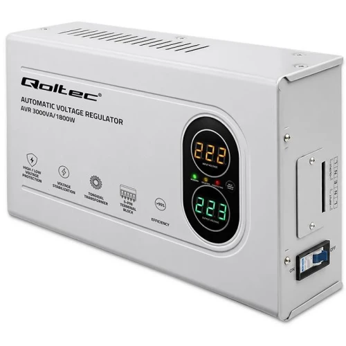 Stabilizator napięcia AVR Qoltec 3000VA | 1800W