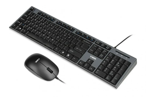 iBOX Zestaw klawiatura + mysz IBOX IKMS606 (USB 2.0; (US); czarna, optyczna; 800 DPI)