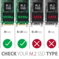 AXAGON EEM2-UG2 Obudowa zewnętrzna aluminiowa, USB-C 3.2 Gen 2 - M.2 NVMe SSD, długość 42 do 80 mm szary 373261