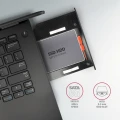 AXAGON RSS-CD09 Ramka na 2,5" SSD-HDD do gniazda DVD, 9.5mm LED aluminium 373266