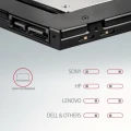 AXAGON RSS-CD09 Ramka na 2,5" SSD-HDD do gniazda DVD, 9.5mm LED aluminium 373268