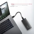 AXAGON EEM2-SB2 Obudowa zewnętrzna aluminiowa bezśrubowa USB-C 3.2 Gen 2 - M.2 NVMe / SATA SSD 30-80mm ALU pudełko czarne + USB-A - USB-C redukcja 373397
