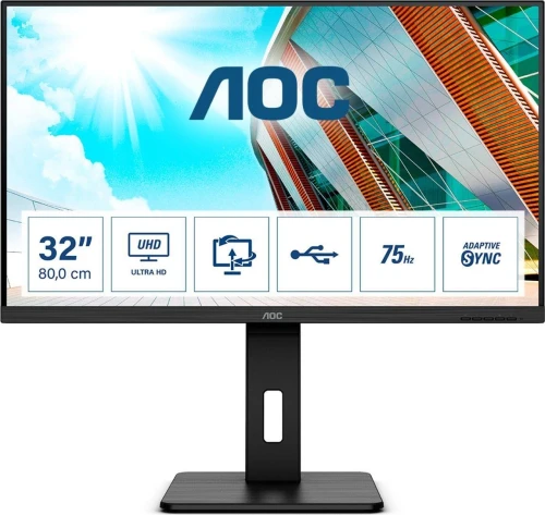 Monitor AOC 31,5" U32P2 2xHDMI DP 4xUSB 3.1 głośniki - USZ OPAK