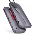 AXAGON HMC-12GM2 Wieloportowy hub USB 12in1 + M.2 NVMe/SATA pozycja, 10Gbps, 3x USB-A, USB-C, HDMI 4K/60Hz, DP 4K/60Hz, GLAN, SD/microSD, audio, PD 10 373562