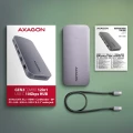 AXAGON HMC-12GM2 Wieloportowy hub USB 12in1 + M.2 NVMe/SATA pozycja, 10Gbps, 3x USB-A, USB-C, HDMI 4K/60Hz, DP 4K/60Hz, GLAN, SD/microSD, audio, PD 10 373564