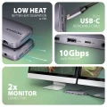 AXAGON HMC-12GM2 Wieloportowy hub USB 12in1 + M.2 NVMe/SATA pozycja, 10Gbps, 3x USB-A, USB-C, HDMI 4K/60Hz, DP 4K/60Hz, GLAN, SD/microSD, audio, PD 10 373570