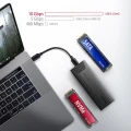 AXAGON EEM2-GTS2 Obudowa zewnętrzna aluminiowa bezśrubowa USB-C 3.2 Gen 2 M.2 NVMe & SATA SSD + USB-A - USB-C redukcja 374102