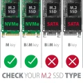 AXAGON EEM2-UB2 Obudowa zewnętrzna aluminiowa, USB-C 3.2 Gen 2 - M.2 NVMe SSD, długość 42 do 80 mm Czarna 374111