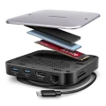 AXAGON HMC-UFO Wieloportowy hub USB 9in1, 10Gbps, 2x USB-A, HDMI 4K/60Hz, M.2 NVMe/SATA, audio, PD 100W, SD/microSD, GLAN, 65cm USB-C kabel 374240