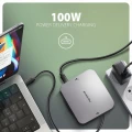 AXAGON HMC-UFO Wieloportowy hub USB 9in1, 10Gbps, 2x USB-A, HDMI 4K/60Hz, M.2 NVMe/SATA, audio, PD 100W, SD/microSD, GLAN, 65cm USB-C kabel 374246